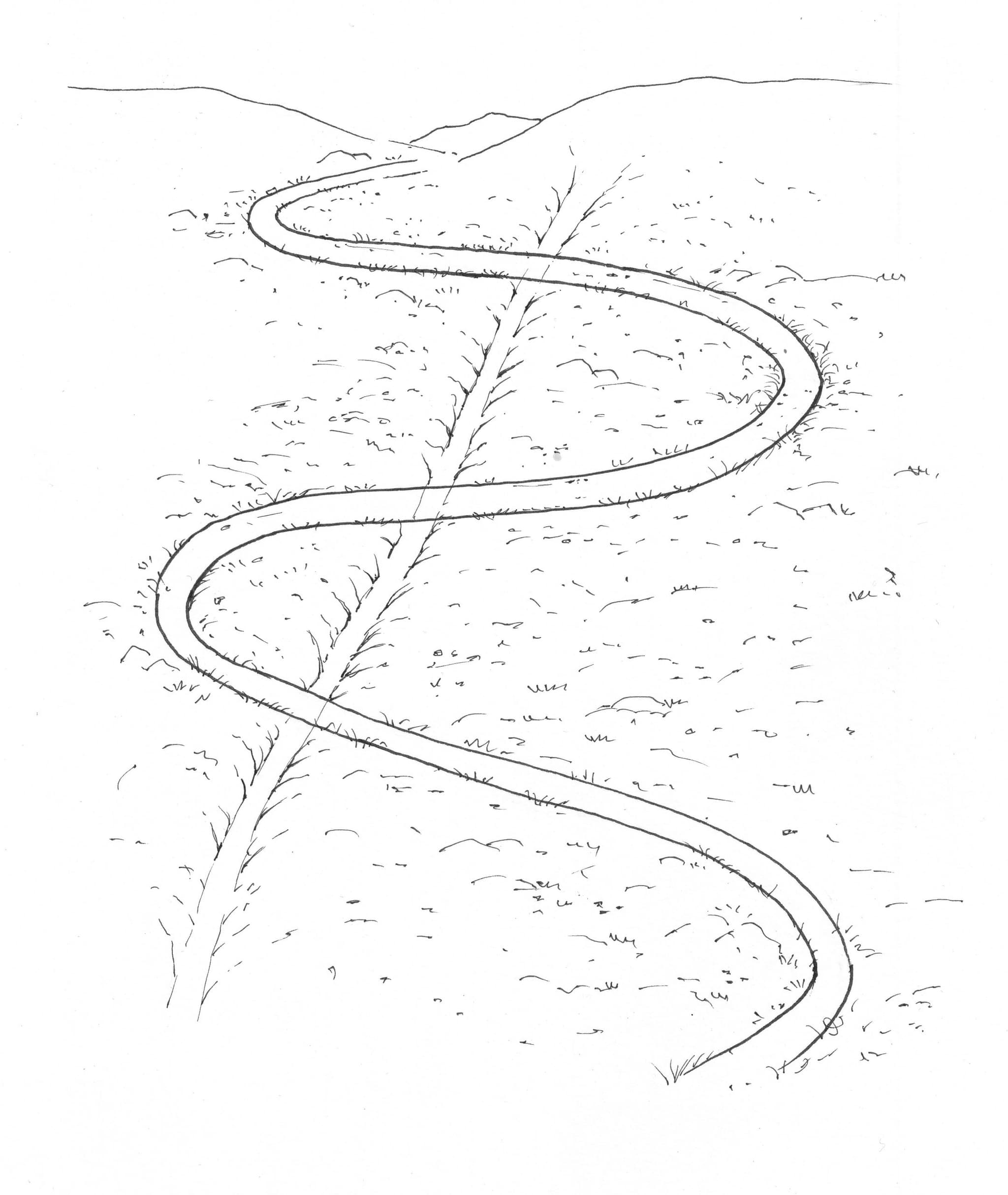 Stígur lagður í aflíðandi sveig