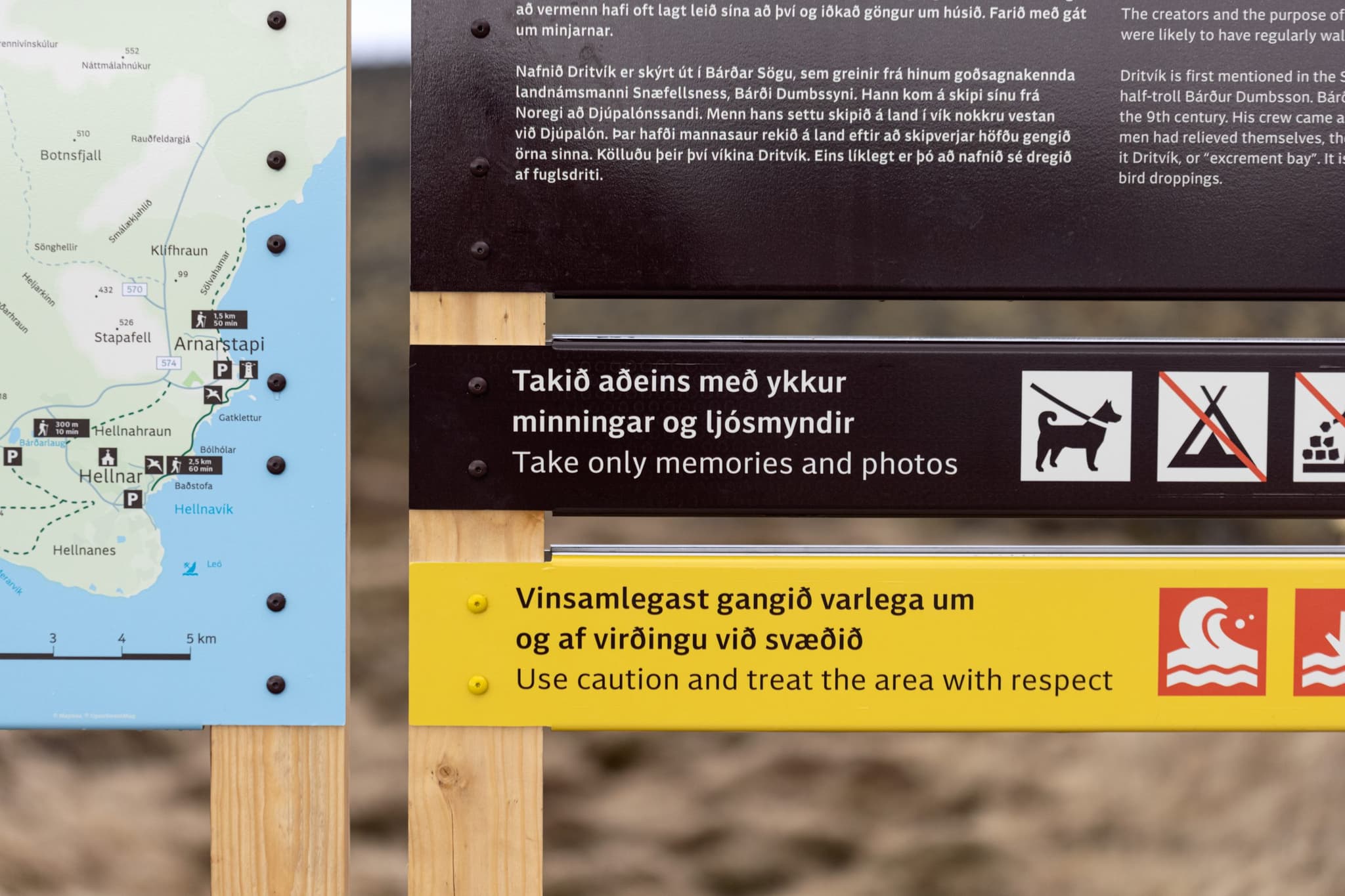 Nærmynd af almennum skiltum
